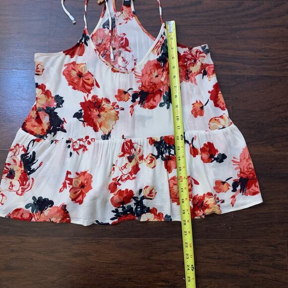 Lulu's Skyler cream & red floral tank top size S - Picture 9 of 11